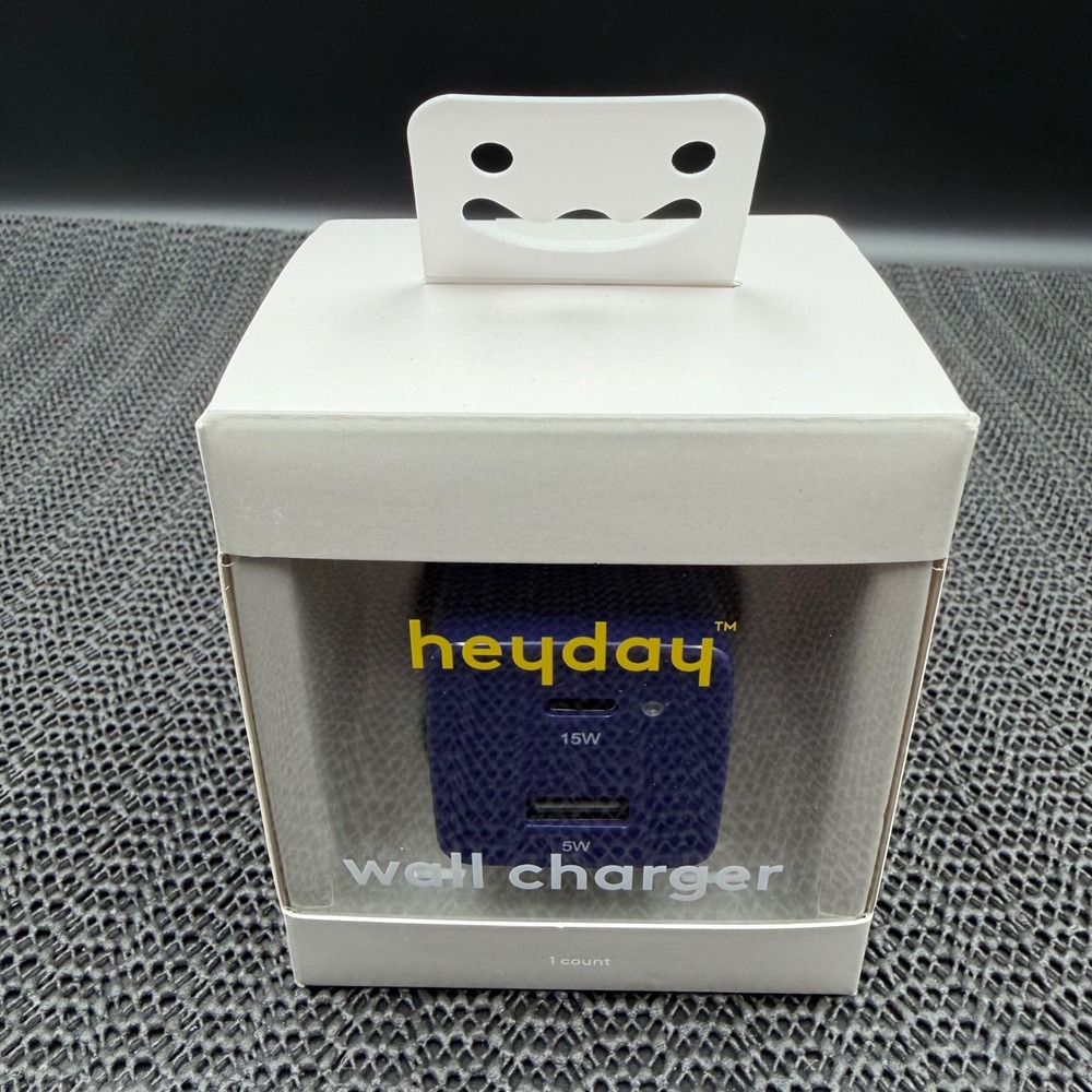 Heyday Dual USB-C and USB-A Wall Charger 20W Purple C-002448-01-070-0616